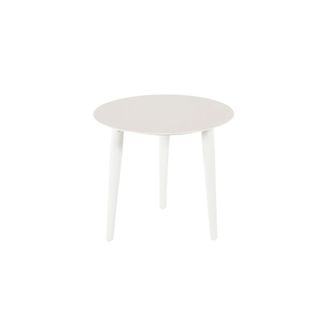 ED&Egrave;N JARD&Iacute; Mesa auxiliar de exterior redonda de aluminio blanco 50x45 cm
