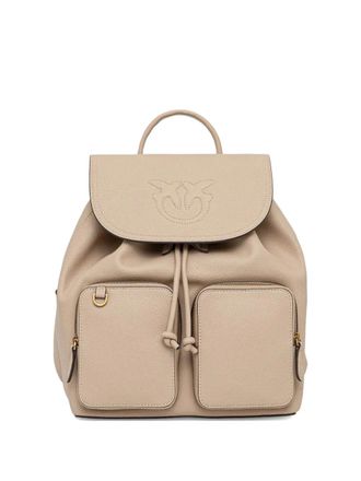 Pinko logo-debossed backpack - Neutrals