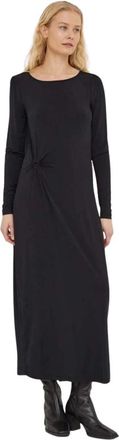 Bruuns Bazaar Jurk met gedraaid detail en lange mouwen - Dames - Casual kleedjes - Zwart - XS - Leer - Kleedjes