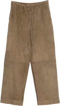 By Malene Birger Joanni Suede Wide Leg Trousers