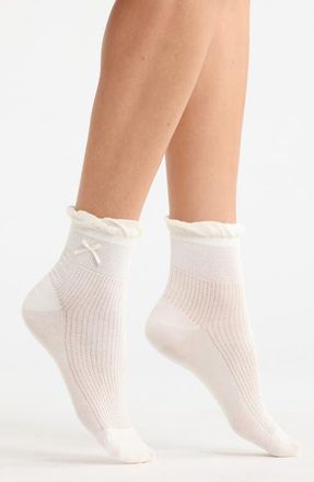 Casa Clara Love Nico Quarter Crew Socks in Ivory at Nordstrom