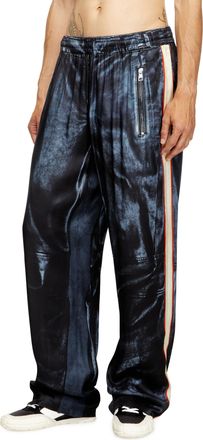 Diesel Viscose trousers with biker print - Pants - Man - Multicolor