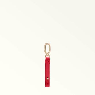 Furla And I Charm Ruby Red Textured Leather Woman