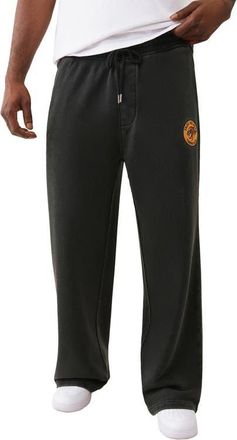 True Religion Baggy Cotton Blend Sweatpants in Jet Black at Nordstrom, Size X-Large