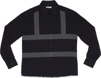 Craig Green Casual Shirts, male, Black, L, Green Cotton Shirt with Bands Embellishment