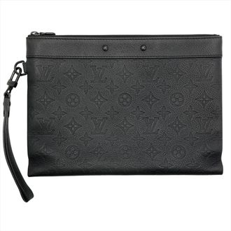 Louis Vuitton Black Galle Monogram Monogram Shadow Clutch Bag Pochette (Pre-Owned)
