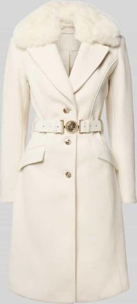 Guess Mantel mit G&uuml;rtel und Pattentaschen in Ecru, Gr&ouml;&szlig;e L