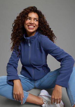 Ocean Sportswear Fleecejacke OCEAN SPORTSWEAR, Damen, Gr. 32/34, jeans blau, Fleece, Obermaterial: 100% Polyester, kontrastfarbene Details, unifarben, normal, Jacken F