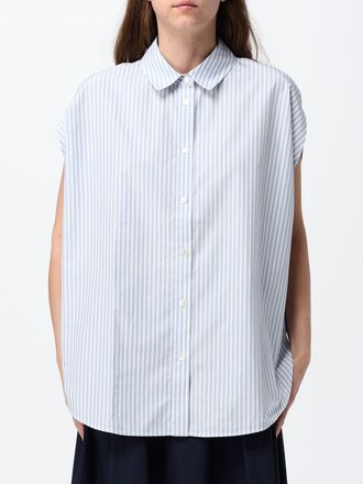 Woolrich Camicia smanicata in popeline di cotone a righe