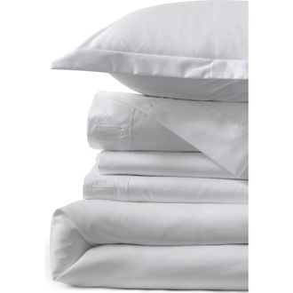 Lands End 400 Thread Count Premium Supima Cotton No Iron Sateen Duvet Bed Cover in White at Nordstrom, Size Twin