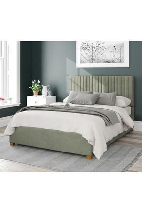 Aspire Home Accents Grant Upholstered Ottoman Storage Bed, Plush Velvet Fabric in Duck Egg Blue | Size: Single