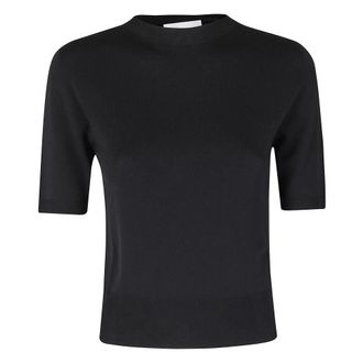 SOLOTRE Slim Jumper - female - Solotre - Round-neck Knitwear - Black - XL - Knitwear