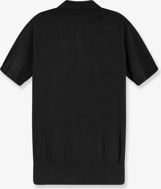 Alpha Studio Mens Polo Shirt Black Cotton-Silk T-shirts And Polos