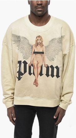 Palm Angels Brushed Cotton Sweatshirt CRYSTAL PIN UP with Print size L