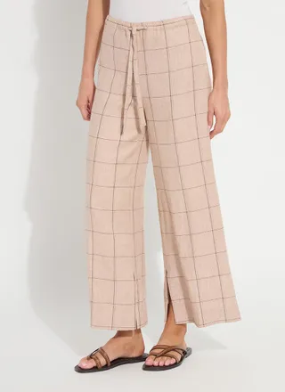 Lyss&eacute; Nixie Drawstring Linen Wide Leg Pant (27 Inseam)