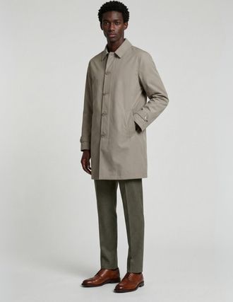 Harry Brown London Mens James Basic Raincoat in Stone - Size X-Large