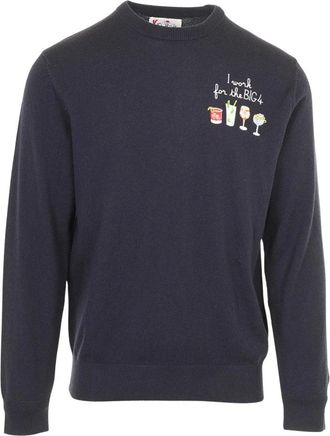 MC2 Saint Barth Ronde hals gebreid - Heren - Ronde hals truien - Blauw - S - Truien & Vesten