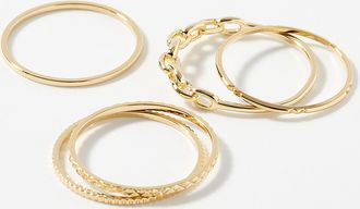 Simons Womens Textured rings Set of 5