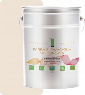 OEM Pintura De Silicona Para Fachadas, Color Beige Claro, 5 Litros, Permeable Al Vapor