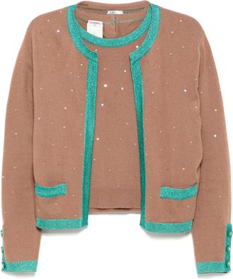Chanel Twin-set top e cardigan 1996 - Marrone