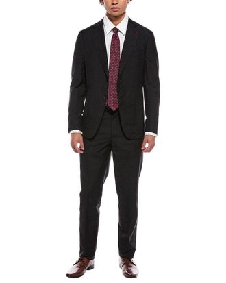 Isaia Capri Wool & Linen-Blend Suit With Flat Front Pant