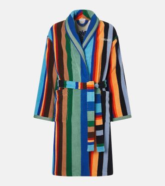 Versace Striped cotton terry bathrobe