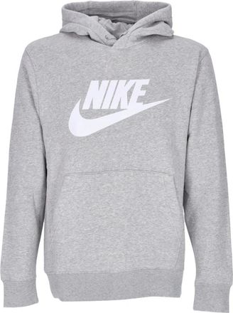 Nike Club Hoodie Pullover Sweatshirt met Lange Mouwen - Heren - Sportshirts - Grijs - XL - Katoen - Fitness