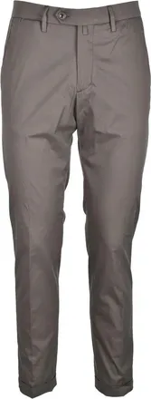 Bsettecento Tailored Green Trousers With Mid-Rise Waist And Minimalist Design