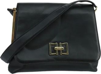 Ferragamo Pre-owned Cross Body Bags, female, Black, Size: ONE SIZE Pre-owned Leather Shoulder Bag