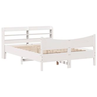 Berkfield Home Bed Frame with Headboard White 160x200 cm Solid Wood Pine