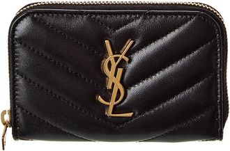 Saint Laurent Cassandre Leather Zip Around Wallet