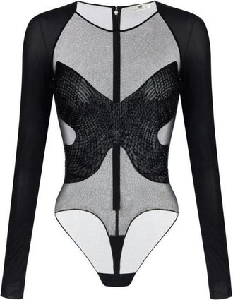 Elisabetta Franchi Dames, Tops, Zwart, Maat: 2XL Jersey