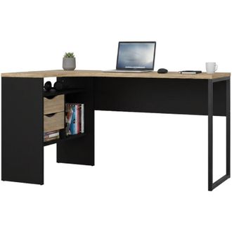 Dmora Scrivania Moire, 2 Cassetti, Materiale Struttura in Legno Nobilitato, 81x145.1x76.8h cm Nero