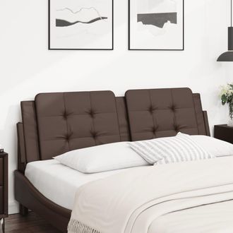 vidaXL Cabecero De Cama Acolchado Cuero Sint&eacute;tico Marr&oacute;n 160 Cm Vidaxl