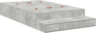 vidaXL Vidaxl - Cama Con Almacenamiento Gris Concreto 236.5 X 120 X 31.5 Cm