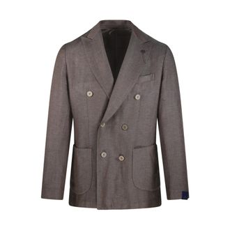 Santaniello Blazers, male, Brown, Size: L 27P Fango Jacket