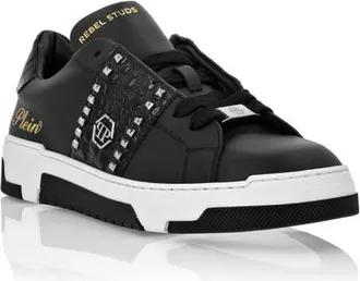 Philipp Plein Low Top Sneakers Rebel Studs Unisex in Black at Nordstrom, Size 36