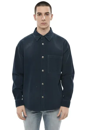 Palm Angels Blue Relaxed Overshirt