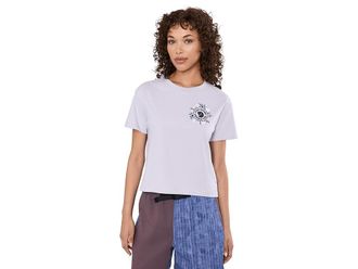 Fj&auml;llr&auml;ven FjA$?llblomster Logo T-Shirt Womens Workout Lavender Mist : XS, Cotton