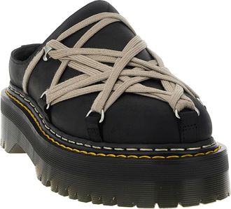 Rick Owens Geometric Megalace Lacing Mule - Black