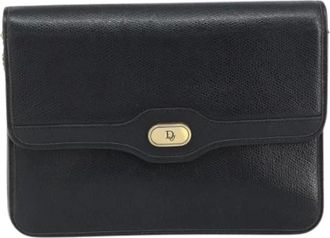 Dior Pre-owned Cross Body Bags, female, Black, Size: ONE SIZE Pre-owned Vintage cd chain flap shoulder bag