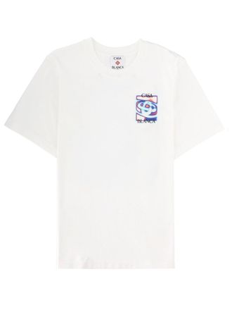 Casablanca White Organic Cotton Graphic T-Shirt