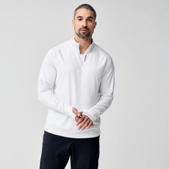 Brooks Mens Dash Quarter-Zip 3.0 Top White M