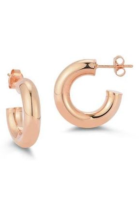 Glaze Jewelry Tube Huggie Hoop Earrings in Rose Gold at Nordstrom Rack