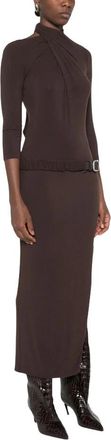 The Attico Halter Neck Gown - Dames - Avondkleed - Bruin - M - Kleedjes