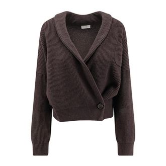 Brunello Cucinelli C&aacute;rdigan con cuello chal - Knitwear - Mujer - Marr&oacute;n - XS