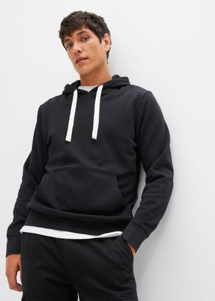 Bonprix Hoodie BONPRIX Hoodie aus reiner Baumwolle, Herren, Gr. 60/62 (XXL), schwarz, Obermaterial: 100% Baumwolle, regular fit, Sweatshirts Hoodie, Regular F