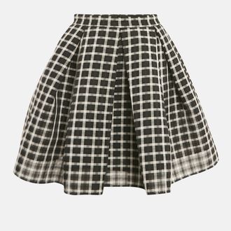 Maje Black Carreaux Synthetic Pleated Jungle Skirt