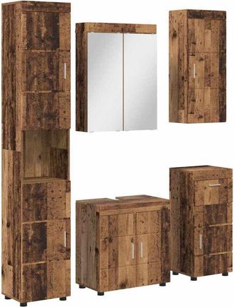 vidaXL Juego De Muebles De Ba&ntilde;o Con Caj&oacute;n Tulum Madera Vieja Vidaxl