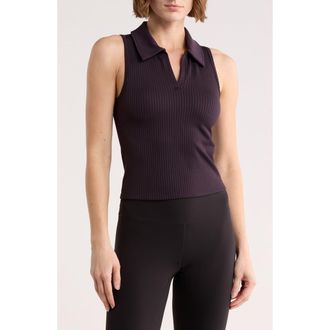 Zella Stretch Seamless Rib Polo in Purple Nebula at Nordstrom Rack, Size X-Small